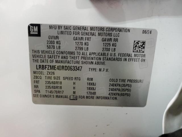 LRBFZME40RD063347 - 2024 BUICK ENVISION PREFERRED Weiß Foto 14