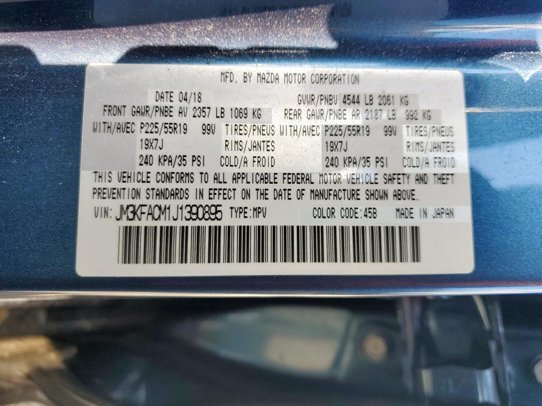 JM3KFACM1J1390895 - 2018 MAZDA CX-5 TOURING Azul foto 13