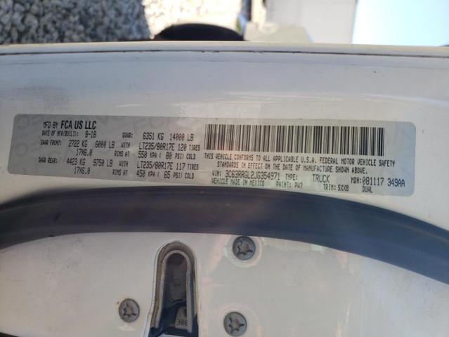 3C63RRGL2JG354971 - 2018 RAM 3500 ST أبيض صورة 13