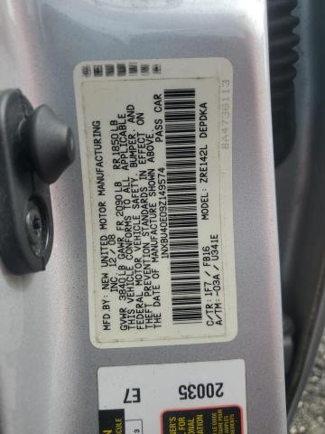 1NXBU40E09Z149574 - 2009 TOYOTA COROLLA BASE Silber Foto 12