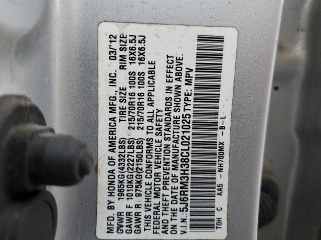 5J6RM3H38CL021025 - 2012 HONDA CR-V LX SILVER photo 13