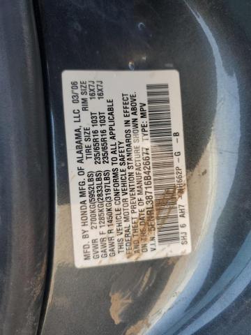 5FNRL38716B426677 - 2006 HONDA ODYSSEY EXL GRAY photo 13