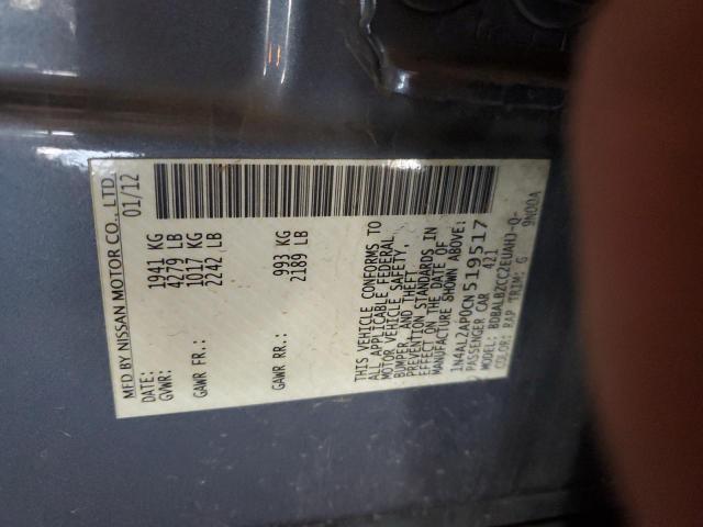 1N4AL2AP0CN519517 - 2012 NISSAN ALTIMA BASE 灰色 照片 13