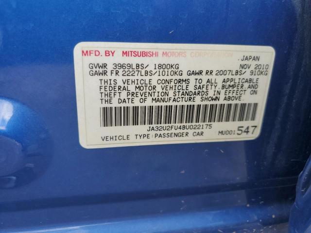 JA32U2FU4BU022175 - 2011 MITSUBISHI LANCER ES/ES SPORT 蓝色 照片 12