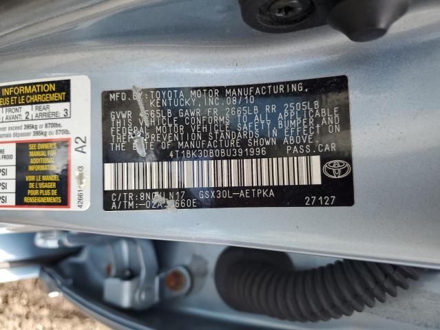 4T1BK3DB0BU391996 - 2011 TOYOTA AVALON BASE Niebieski zdjęcie 12