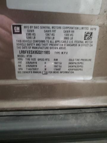 LRBFXESX8GD211865 - 2016 BUICK ENVISION PREMIUM ყავისფერი ფოტო 13