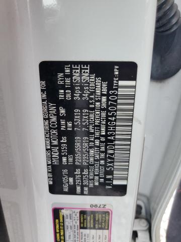 5XYZWDLA3HG450703 - 2017 HYUNDAI SANTA FE S 白色 照片 13