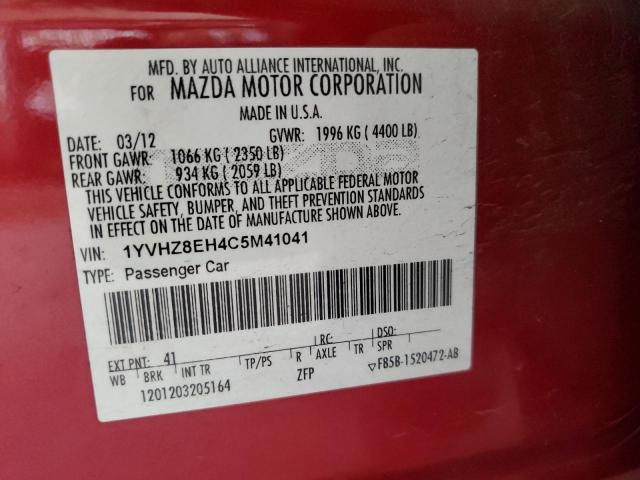 1YVHZ8EH4C5M41041 - 2012 MAZDA 6 I 红色 照片 12