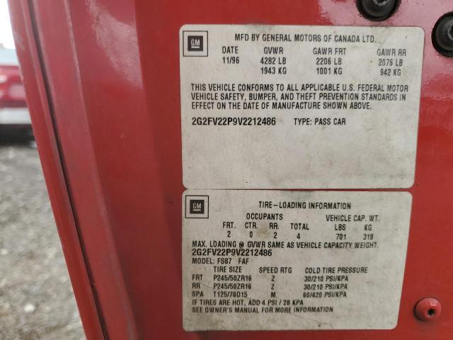 2G2FV22P9V2212486 - 1997 PONTIAC FIREBIRD FORMULA RED photo 12