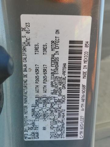 3TMDZ5BN6PM146472 - 2023 TOYOTA TACOMA DOUBLE CAB GRAY photo 12