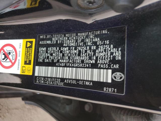 4T4BF1FK4GR582341 - 2016 TOYOTA CAMRY LE 黑色 照片 13