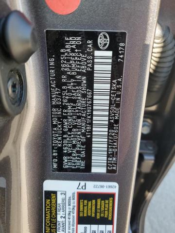 4T1BF1FK1HU767667 - 2017 TOYOTA CAMRY LE GRAY photo 12