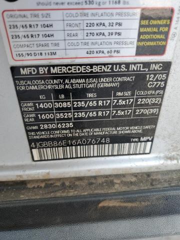 4JGBB86E16A076748 - 2006 MERCEDES-BENZ ML 350 GRAY photo 13