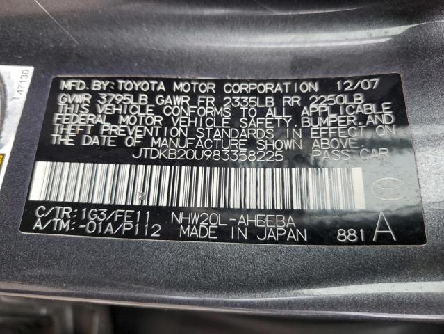 JTDKB20U983358225 - 2008 TOYOTA PRIUS GRAY photo 12