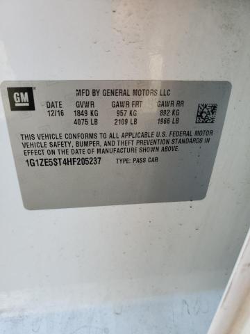 1G1ZE5ST4HF205237 - 2017 CHEVROLET MALIBU LT WHITE photo 13