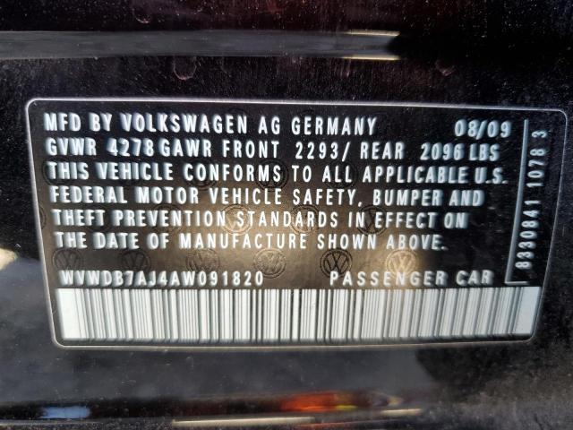 WVWDB7AJ4AW091820 - 2010 VOLKSWAGEN GOLF BLACK photo 12