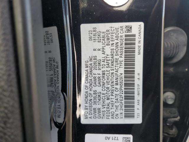2HGFE2F22PH562974 - 2023 HONDA CIVIC LX შავი ფოტო 12