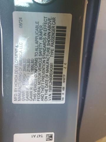 19XFL2H80RE042681 - 2024 HONDA CIVIC SPORT 灰色 照片 12