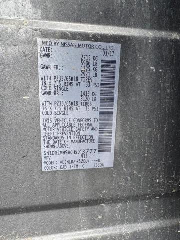 5N1DR2MM9HC673777 - 2017 NISSAN PATHFINDER S GRAY photo 13