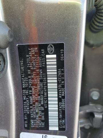 4T1C11AK4PU103811 - 2023 TOYOTA CAMRY LE GRAY photo 12