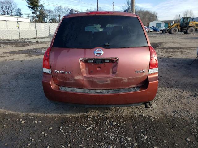 5N1BV28U44N353990 - 2004 NISSAN QUEST S RED photo 6