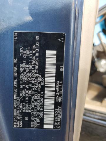 5TBBT44115S461134 - 2005 TOYOTA TUNDRA ACCESS CAB SR5 BLUE photo 12