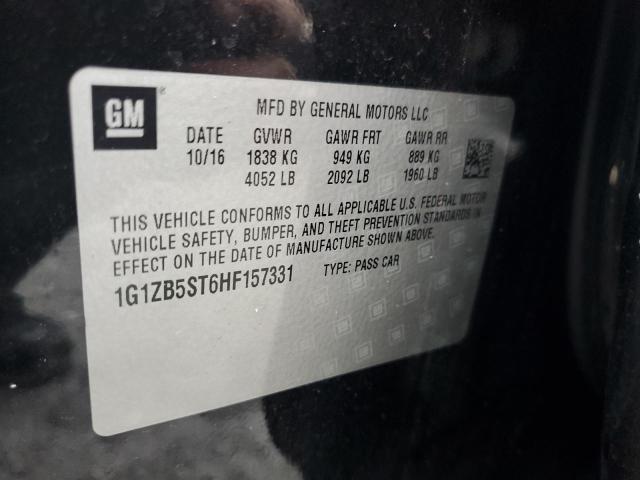 1G1ZB5ST6HF157331 - 2017 CHEVROLET MALIBU LS BLACK photo 12