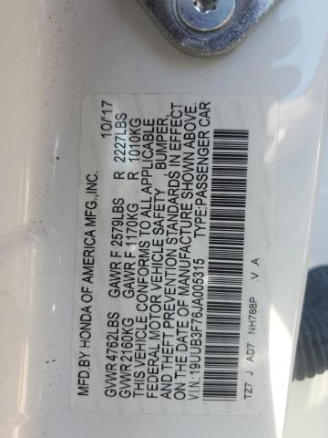 19UUB3F76JA005315 - 2018 ACURA TLX ADVANCE Blanc photo 13