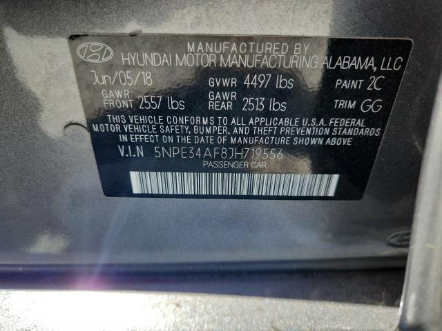 5NPE34AF8JH719556 - 2018 HYUNDAI SONATA SPORT ნაცრისფერი ფოტო 12