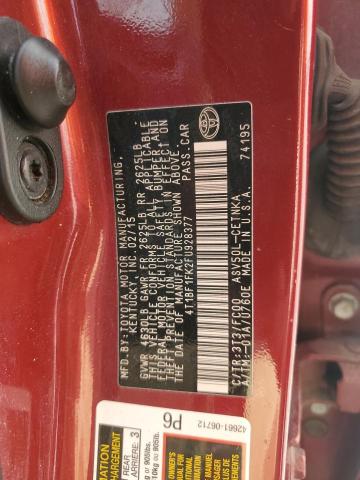 4T1BF1FK2FU928377 - 2015 TOYOTA CAMRY LE ბურგუნდია ფოტო 13