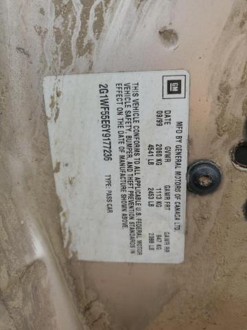 2G1WF55E6Y9177236 - 2000 CHEVROLET IMPALA GOLD photo 12