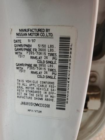 JN8AR05Y2WW230268 - 1998 NISSAN PATHFINDER LE WHITE photo 13