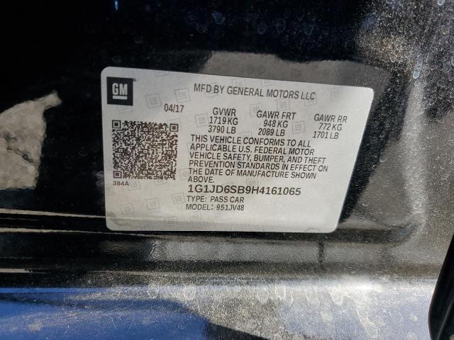 1G1JD6SB9H4161065 - 2017 CHEVROLET SONIC LT BLACK photo 12