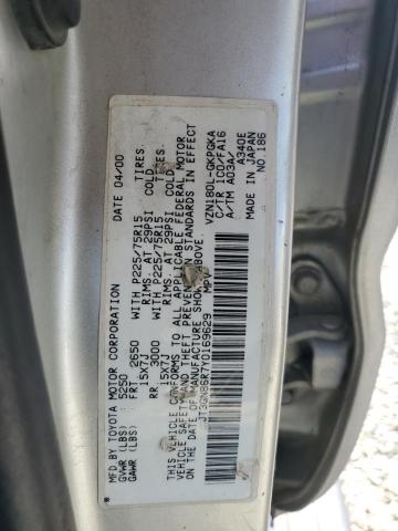 JT3GN86R7Y0169629 - 2000 TOYOTA 4RUNNER SR5 ვერცხლისფერი ფოტო 13