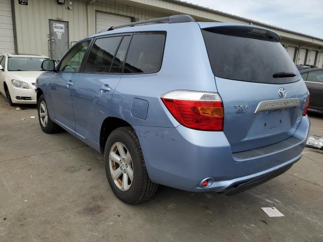 JTEES41A982053130 - 2008 TOYOTA HIGHLANDER BLUE photo 2