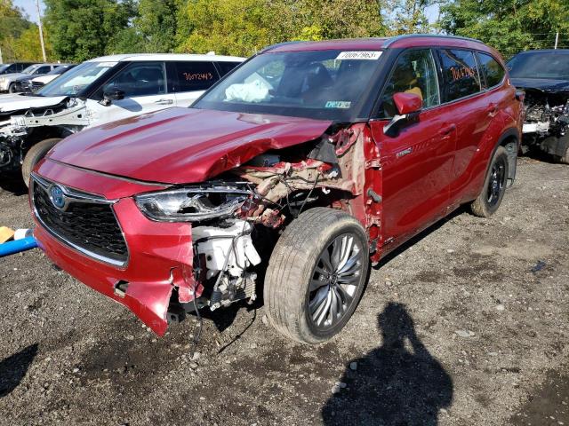 5TDEBRCH5MS018826 - 2021 TOYOTA HIGHLANDER HYBRID PLATINUM BURGUNDY photo 1