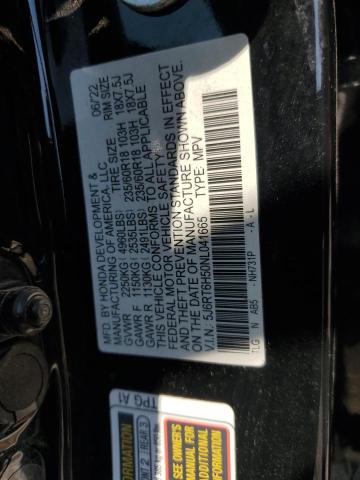 5J6RT6H50NL041665 - 2022 HONDA CR-V EX BLACK photo 13