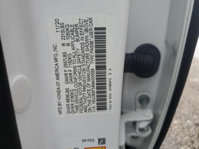 19UUB5F54MA005568 - 2021 ACURA TLX TECH A WHITE photo 12