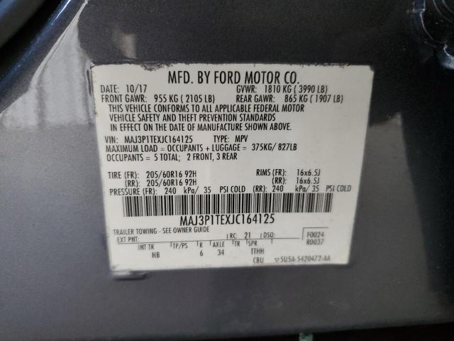 MAJ3P1TEXJC164125 - 2018 FORD ECOSPORT SE GRAY photo 13