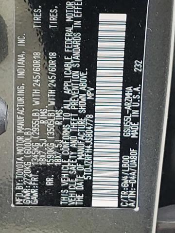 5TDJZRFH4JS804778 - 2018 TOYOTA HIGHLANDER SE Qəhvəyi foto 13