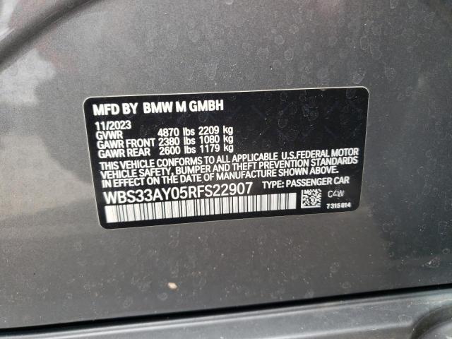 WBS33AY05RFS22907 - 2024 BMW M3 COMPETITION SILVER photo 12