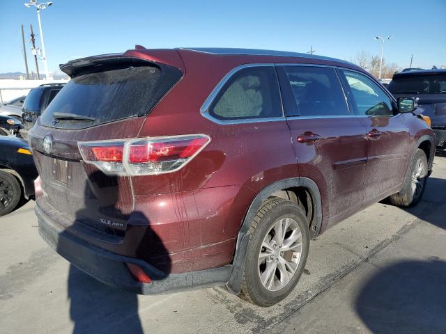 5TDJKRFH6FS134176 - 2015 TOYOTA HIGHLANDER XLE Bordo foto 3