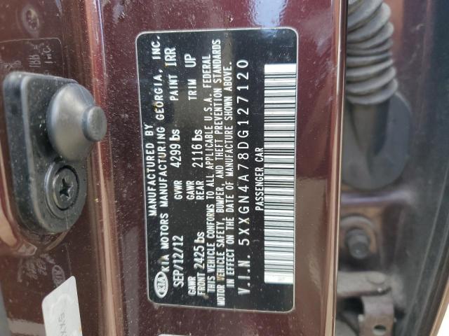 5XXGN4A78DG127120 - 2013 KIA OPTIMA EX BURGUNDY photo 12