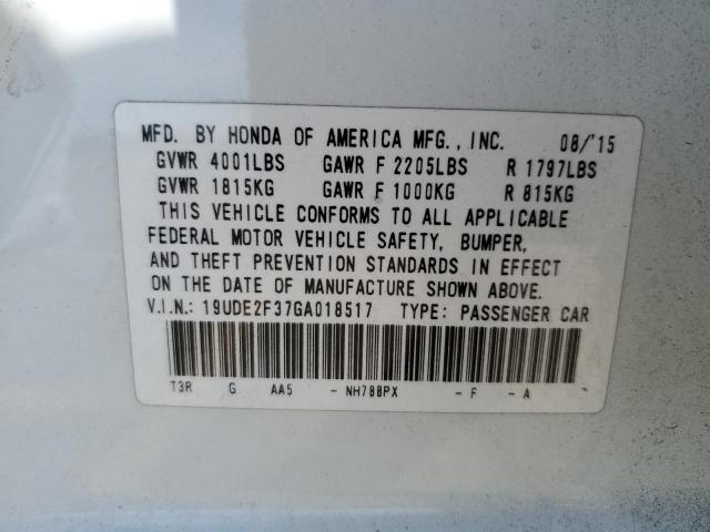 19UDE2F37GA018517 - 2016 ACURA ILX BASE WATCH PLUS WHITE photo 13