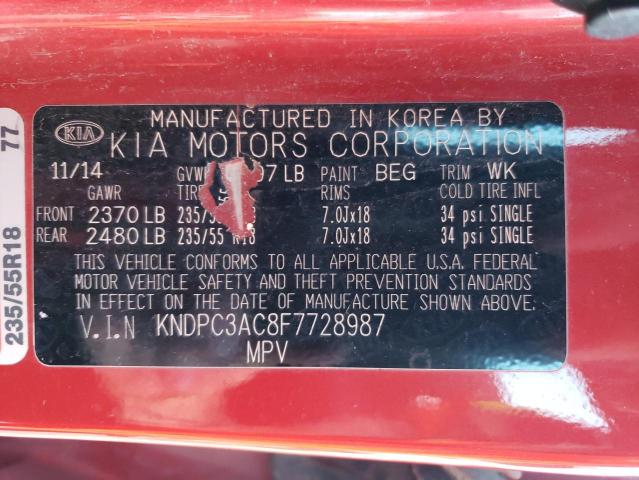 KNDPC3AC8F7728987 - 2015 KIA SPORTAGE EX RED photo 13