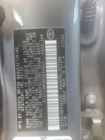 4T1T11AK8PU814251 - 2023 TOYOTA CAMRY SE NIGHT SHADE GRAY photo 12