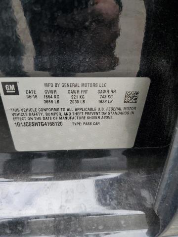 1G1JC6SH7G4168120 - 2016 CHEVROLET SONIC LT 黑色 照片 12