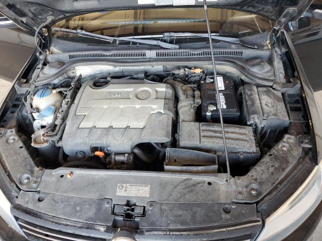 3VW3L7AJXCM395419 - 2012 VOLKSWAGEN JETTA TDI BLACK photo 11