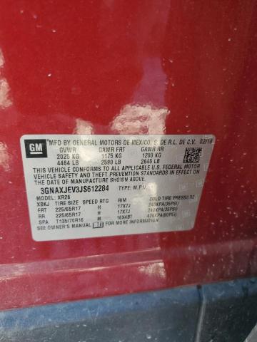 3GNAXJEV3JS612284 - 2018 CHEVROLET EQUINOX LT برغندي صورة 13