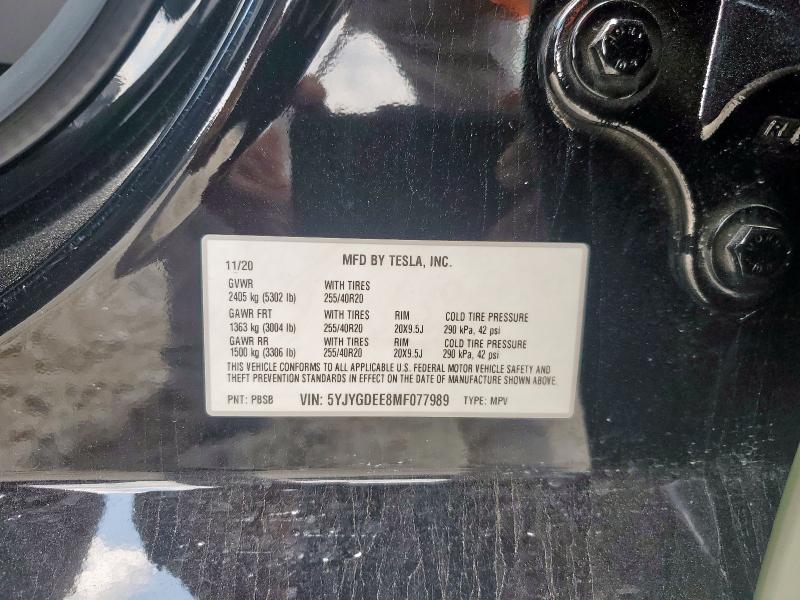 5YJYGDEE8MF077989 - 2021 TESLA MODEL Y Жасыл фото 13